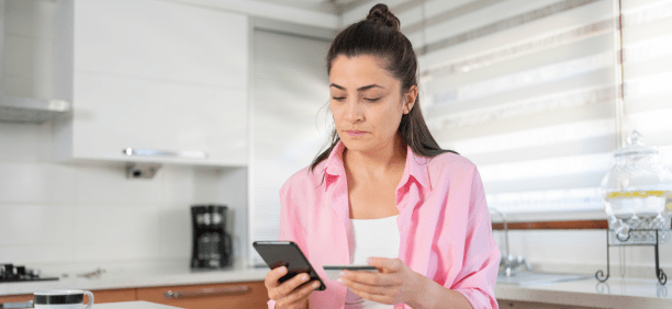Woman looking at medical bills