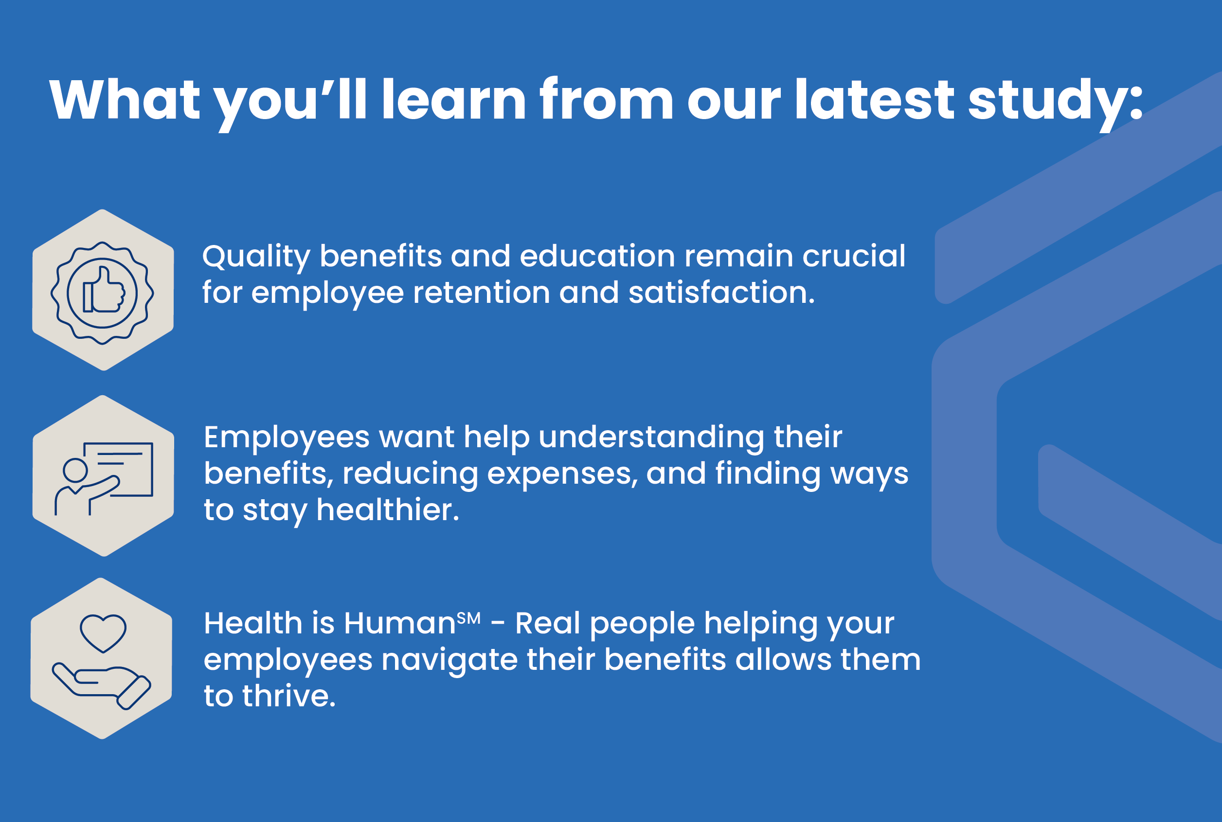 Horizontal infographic white on blue background